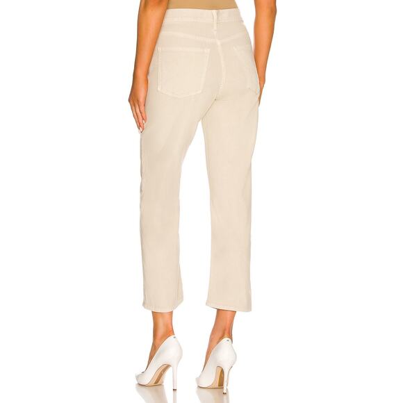 Mother The Ditcher Crop Size 25 Chalk Tapioca Beige Cream Relaxed Denim Jeans - Picture 4 of 16